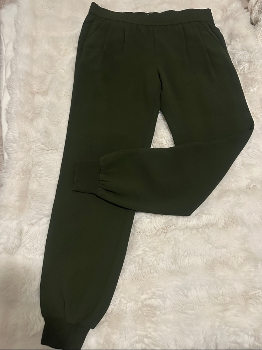 Joie Olive Green Elastic Waist Pants With Pockets  - XS